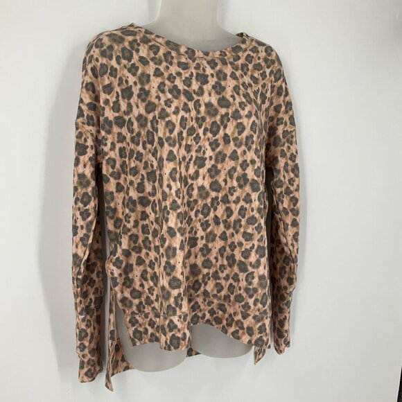 Chaser Long Sleeve Leopard Print Pullover Small S casual loungewear soft comfy - Picture 8 of 8